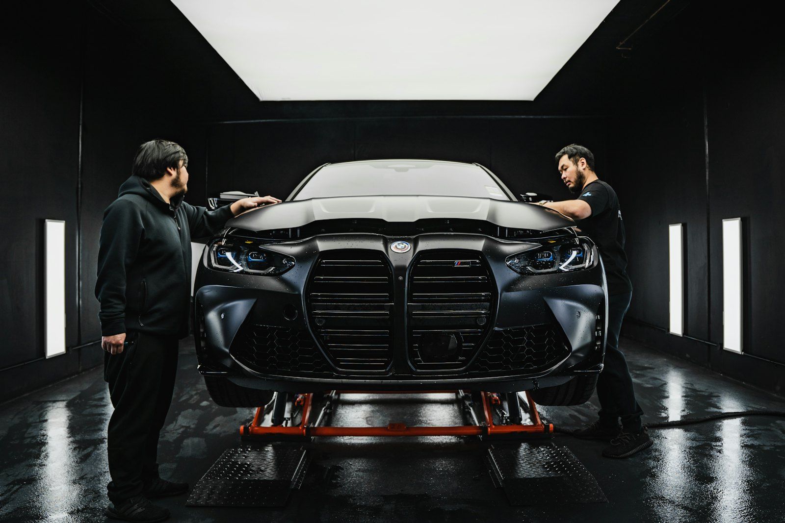 Car detailing in a studio